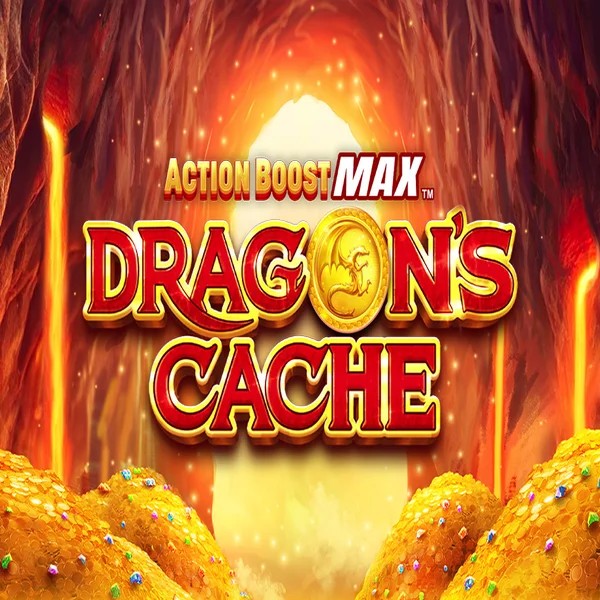 Action Boost Max Dragon's Cache logo by SpinPlay Games at Hollywin Casino