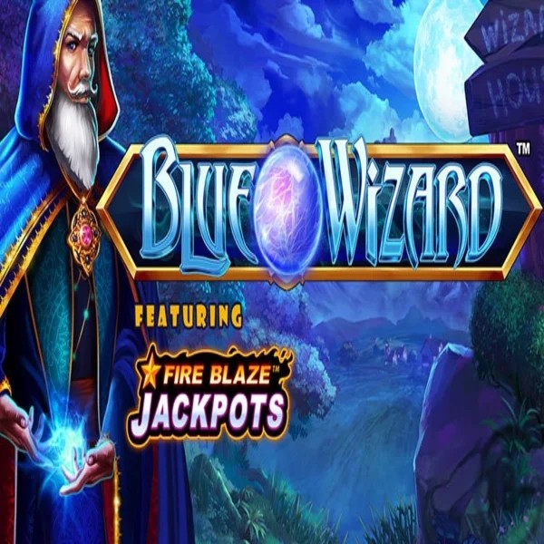 Blue Wizard Fire Blaze Jackpots game by Rarestone Gaming – logo hosted on Hollywin Casino