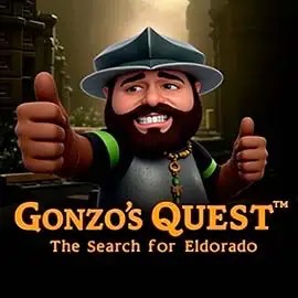 Gonzo's Quest slot icon by NetEnt, available at Hollywin Casino