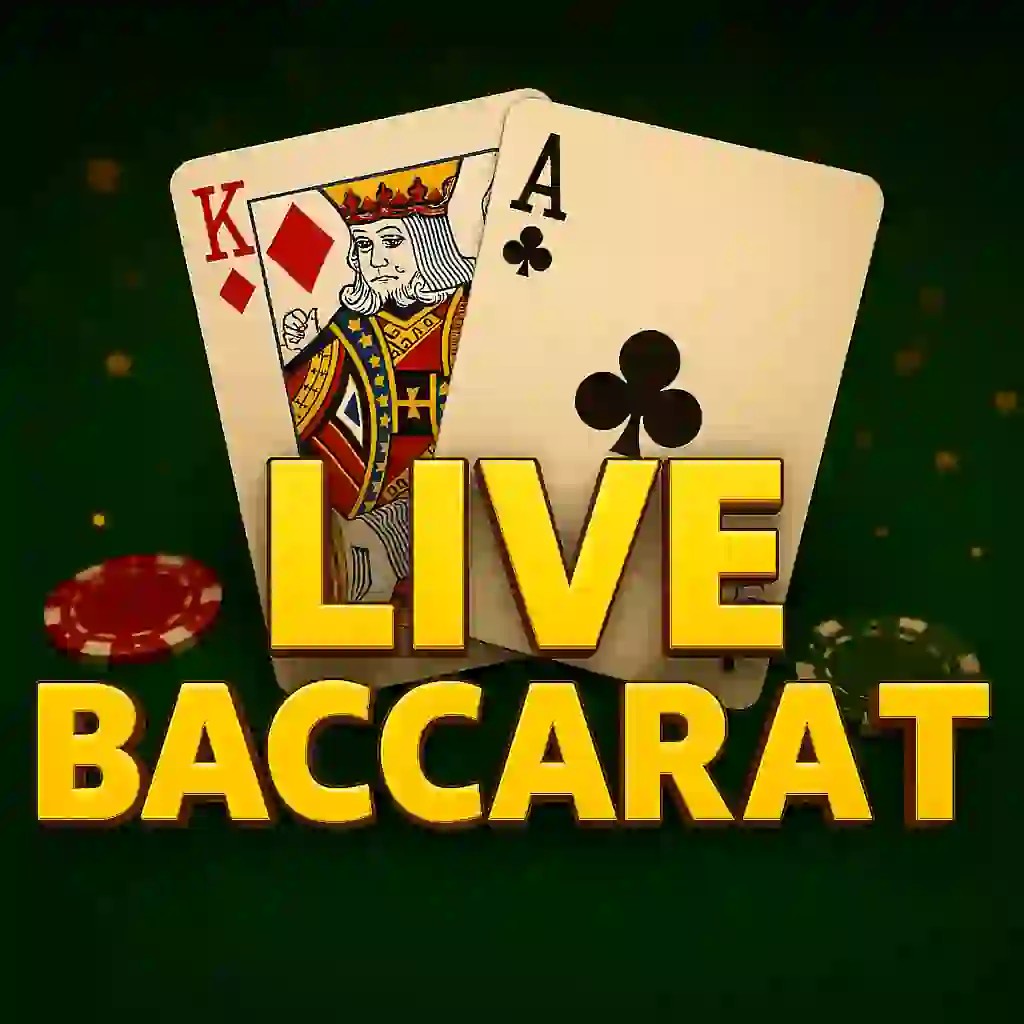 Live Baccarat casino game by Evolution – featured logo at Hollywin Casino
