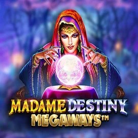 Madame Destiny Megaways slot logo by Pragmatic Play at Hollywin Casino