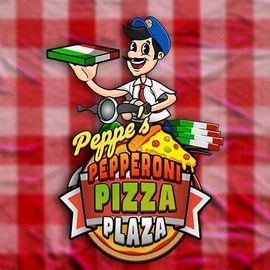 Peppe’s Pepperoni Pizza Plaza slot logo by Pragmatic Play at Hollywin Casino