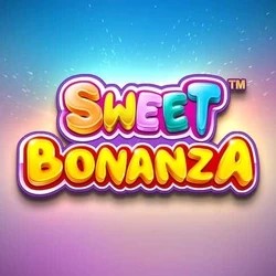 Sweet Bonanza slot logo by Pragmatic Play at Hollywin Casino