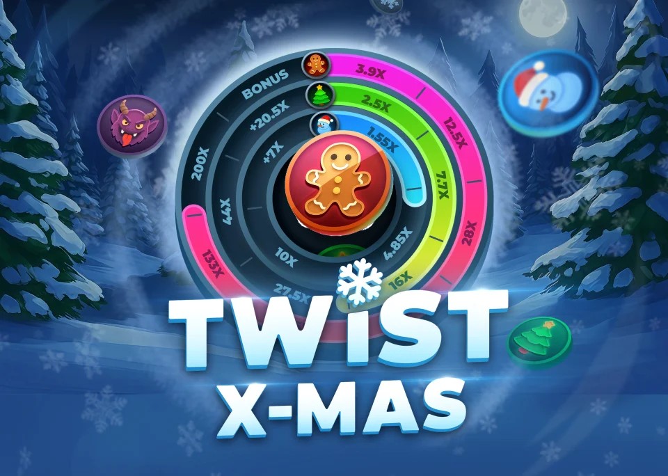 Twist X-mas slot logo by InOut at Hollywin Casino